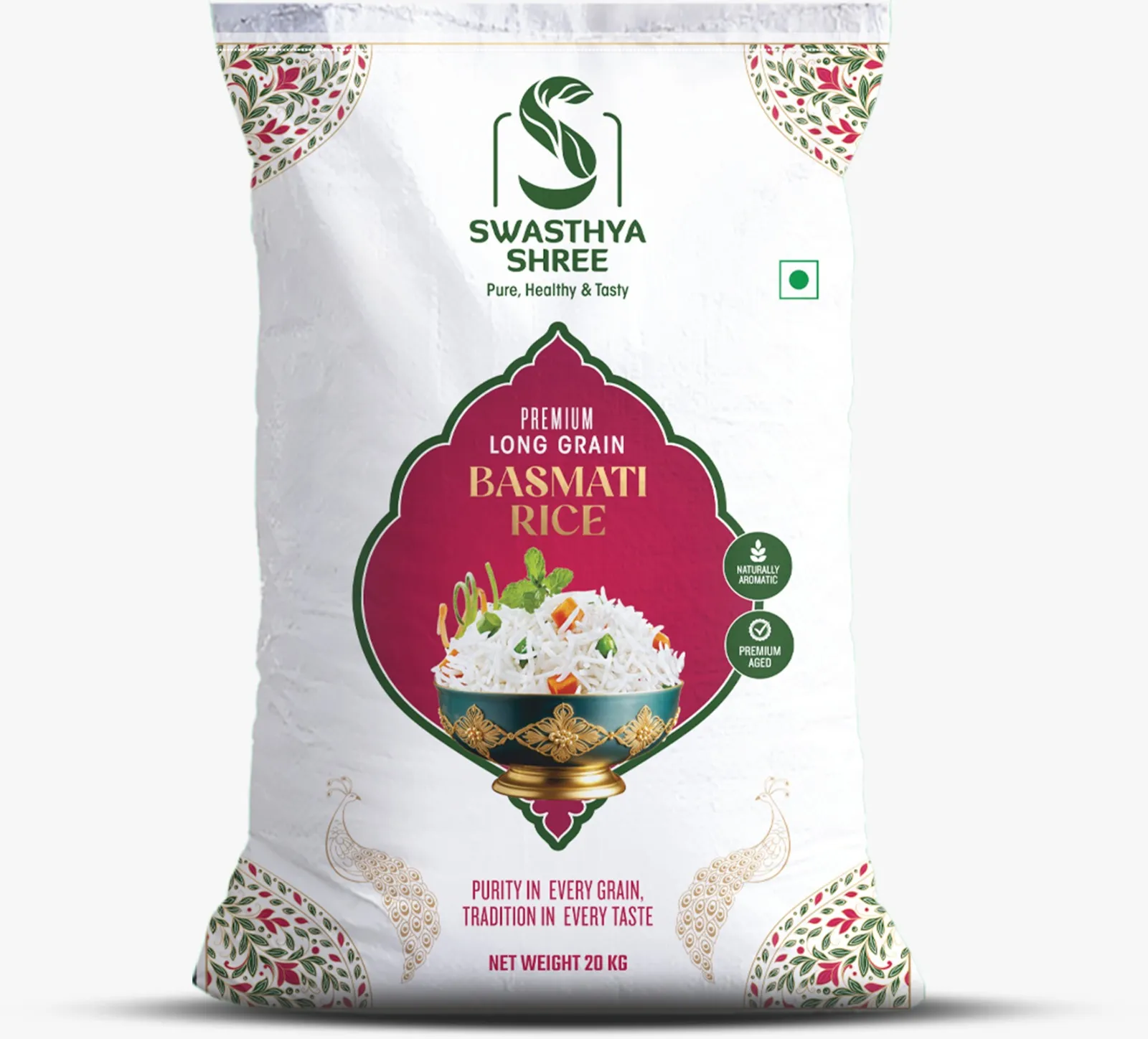 Swasthya Shree Premium Long Grain Basmati Rice (20kg) - Image 1
